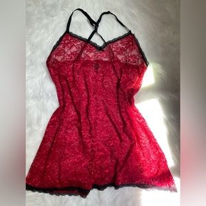 Ambrielle Red & Black Slip Dress